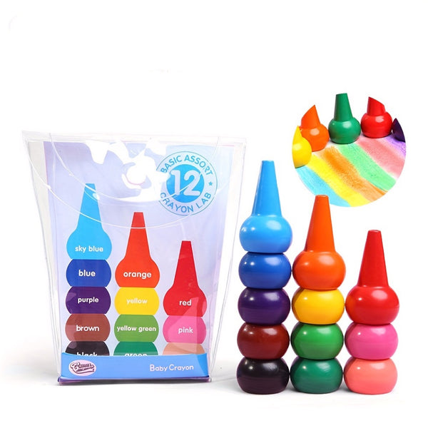 Crayon Lab Stackable Finger Crayons (Set of 12)