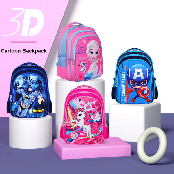 3D Cartoon Superhero Schoolbag 38cmx30cmx16cm - Iron Man