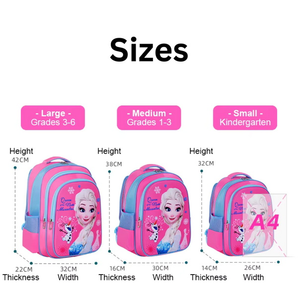 3D Cartoon Superhero Schoolbag 38cmx30cmx16cm - Frozen