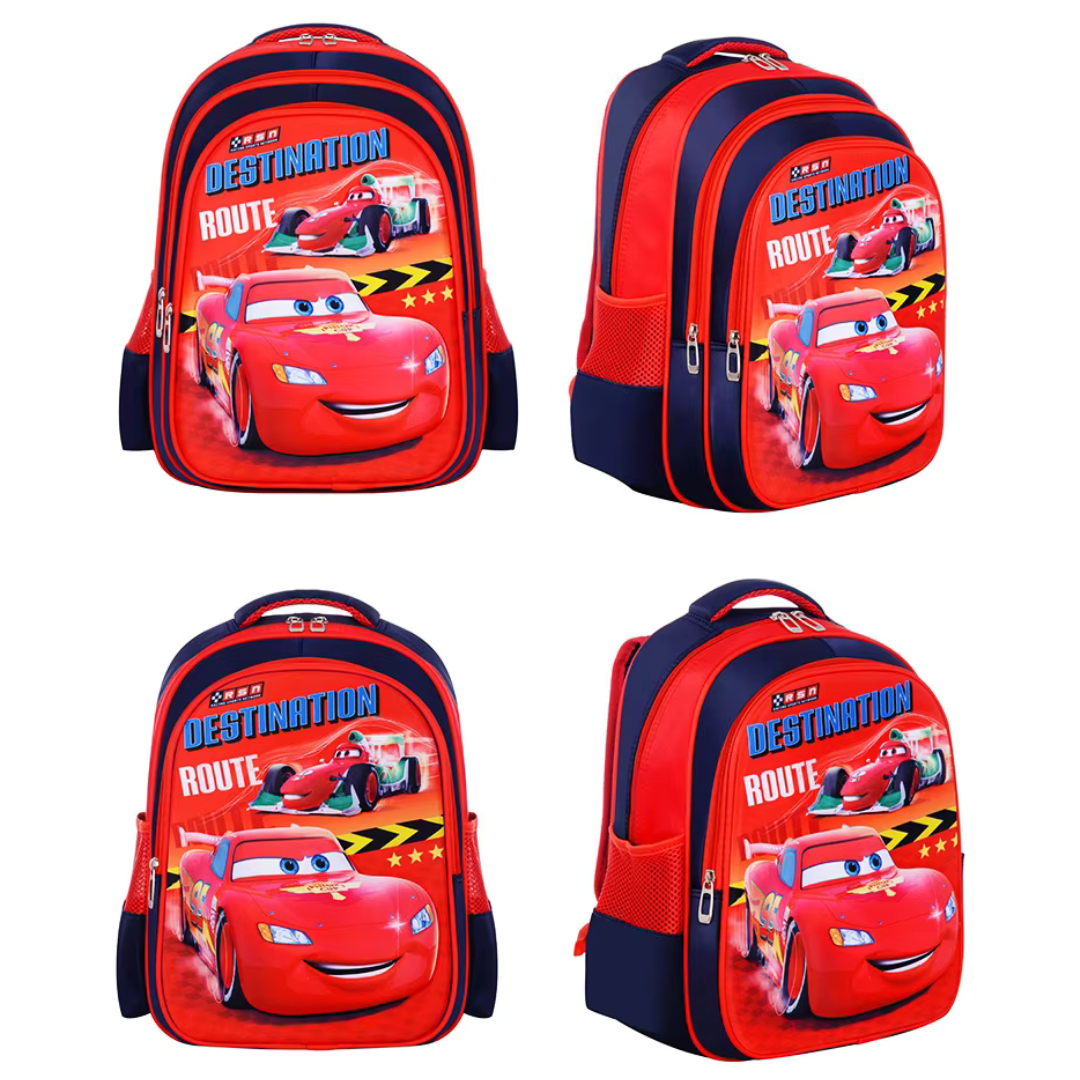 3D Cartoon Superhero Schoolbag 38cmx30cmx16cm - Cars