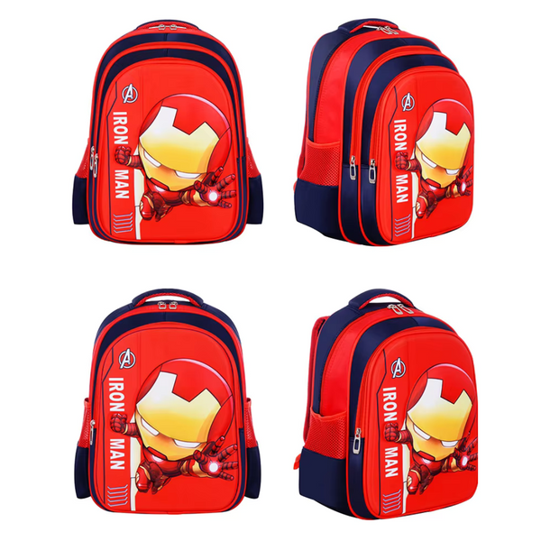 3D Cartoon Superhero Schoolbag 38cmx30cmx16cm - Iron Man