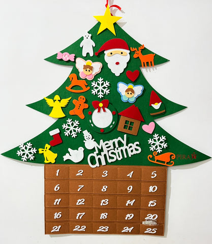 CHRISTMAS TREE REUSABLE ADVENT CALENDAR WITH LED