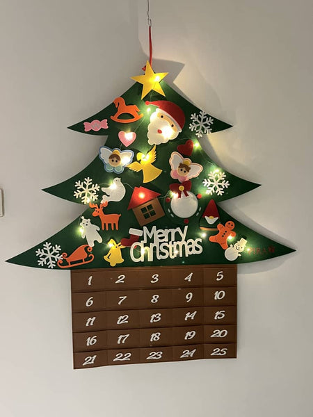 CHRISTMAS TREE REUSABLE ADVENT CALENDAR WITH LED