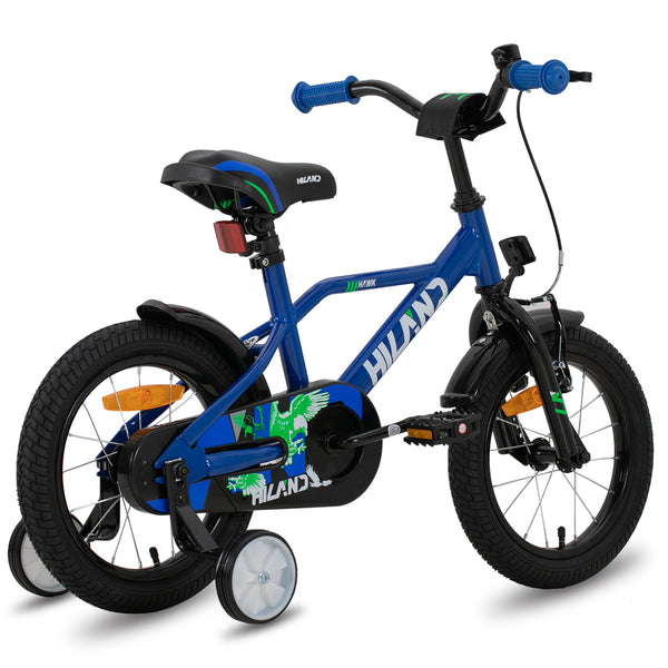 HILAND Boys' Bike  for Toddlers and Kids Ages 2-9 Years Old, 14 16 Inch Kids Bike with Training Wheels