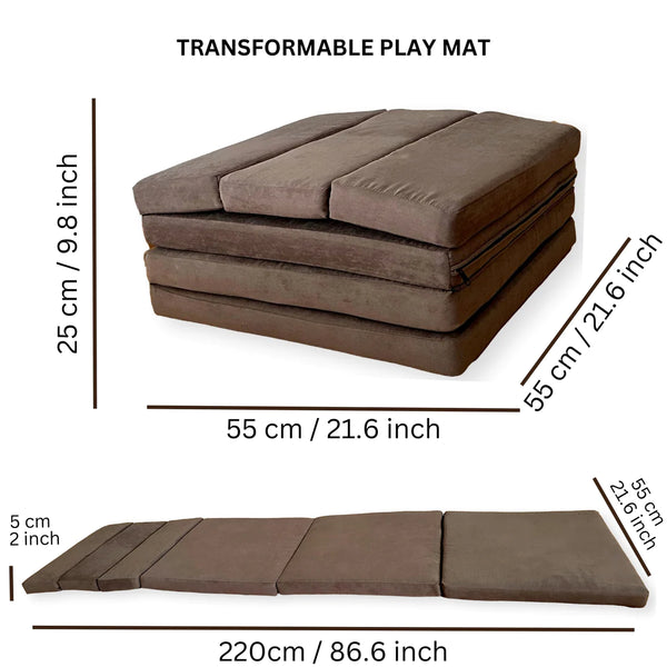 Transformable Kids Play Mat and Couch - Multipurpose Baby Play Mat and Kids Couch