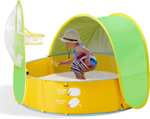 Pira 4-in-1 Pop Up Tent and Paddling Pool / Ball Pit with UV Protective Sunshade and Ball Hoop