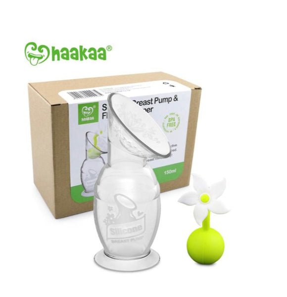 Haakaa Generation 2 Silicone Breast Pump with Suction Base 150ml & Flower Stopper