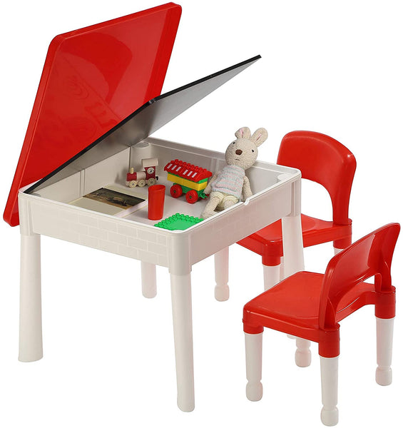 Liberty House 6 in 1 Multipurpose Activity Table & 2 Chairs Set-2 FREE tubs of natural Playdough of Wonderdough +2 cutters