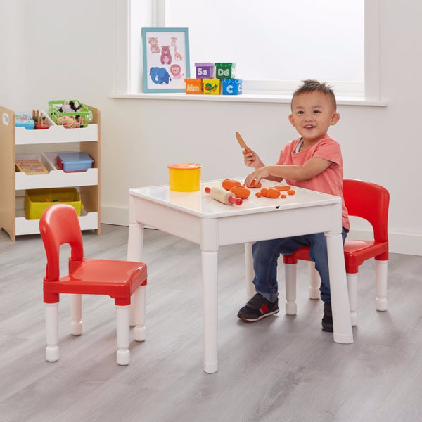 Liberty House 6 in 1 Multipurpose Activity Table & 2 Chairs Set-2 FREE tubs of natural Playdough of Wonderdough +2 cutters