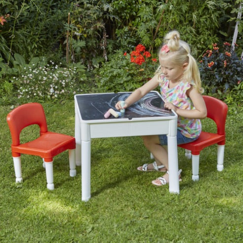 Liberty House 6 in 1 Multipurpose Activity Table & 2 Chairs Set-2 FREE tubs of natural Playdough of Wonderdough +2 cutters