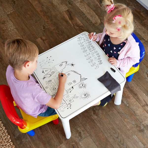 Liberty House 6 in 1 Multipurpose Activity Table & 2 Chairs Set-2 FREE tubs of natural Playdough of Wonderdough +2 cutters