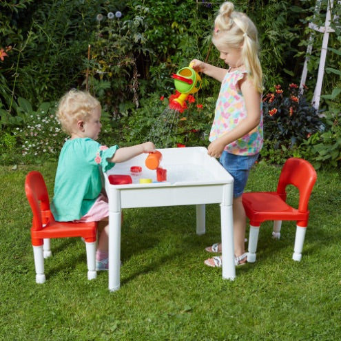 Liberty House 6 in 1 Multipurpose Activity Table & 2 Chairs Set-2 FREE tubs of natural Playdough of Wonderdough +2 cutters