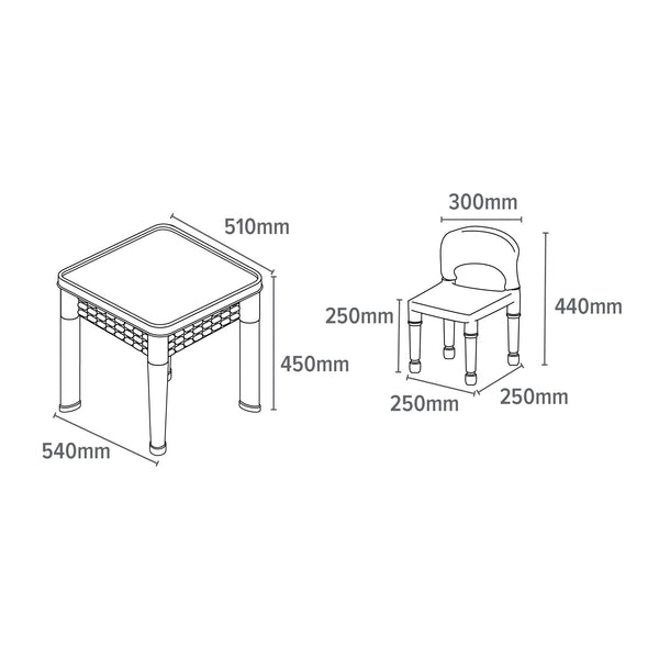 Liberty House 6 in 1 Multipurpose Activity Table & 2 Chairs Set