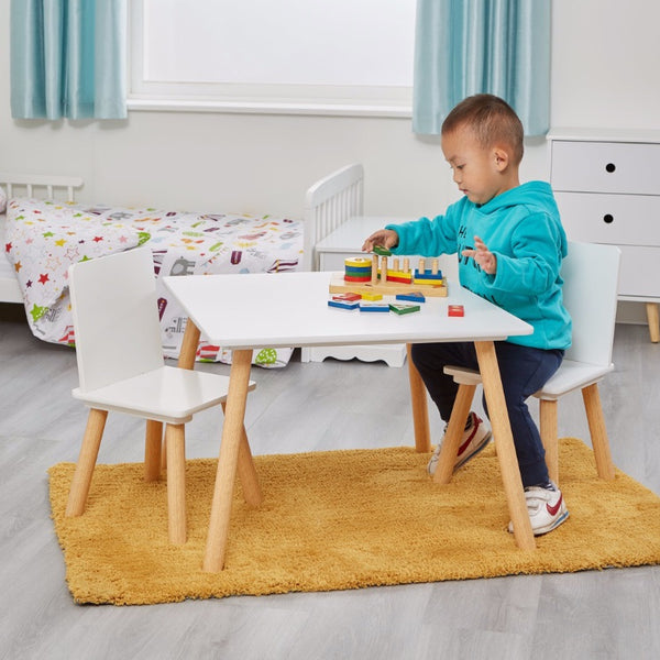 Liberty House Kids’ White and Pinewood Table and Chair Set