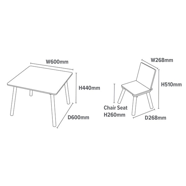 Liberty House Kids’ White and Pinewood Table and Chair Set