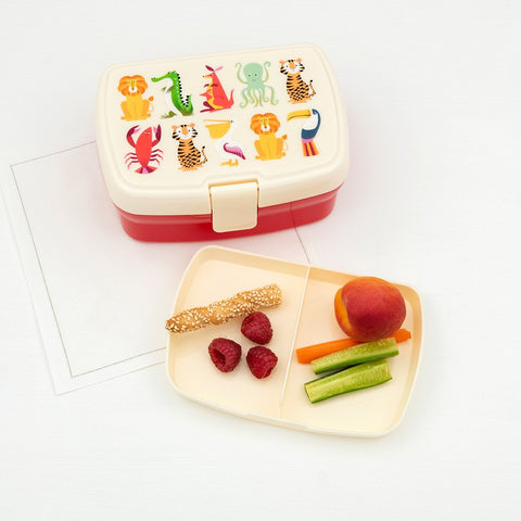 Rex London Lunch Box with Tray, Colourful Creatures