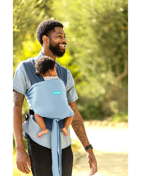 Easy Baby Carrier in pure cotton - Very easy to wear - sea spray  Blue